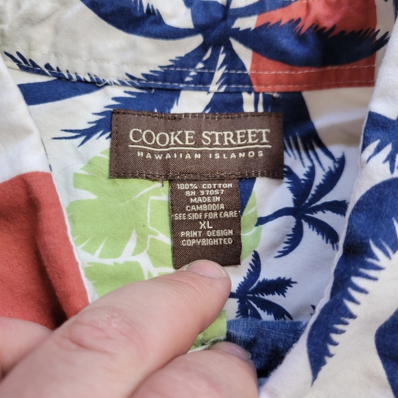 Cooke Street Hawaiian Shirt Mens XL Palm Tree Floral Short Sleeve 100% Cotton - Picture 4 of 7